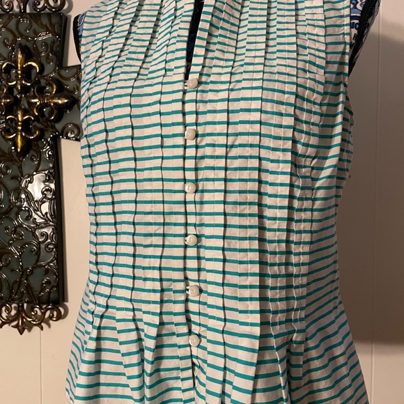 Green striped blouse - Picture 2 of 5